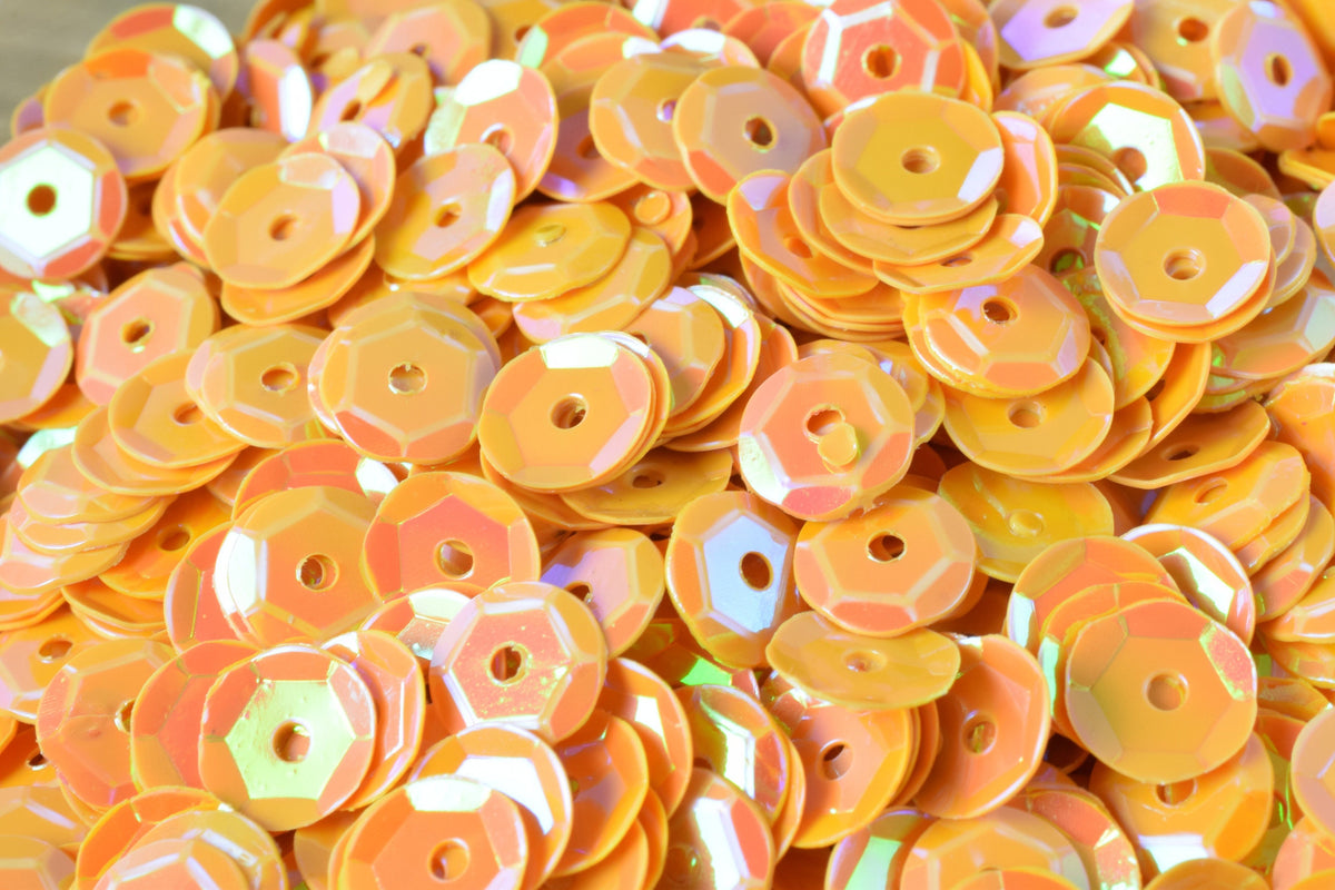 3/4/6mm Yellow Marigold Cup Iridescent Shiny Sheen Round Sequins/Loose Paillettes,Wholesale Sequins,Shimmering Sequin Apparel