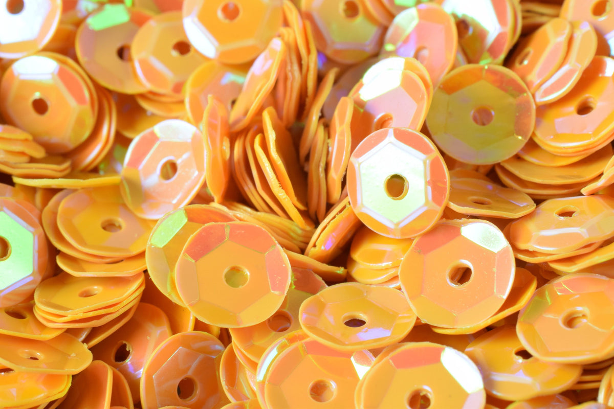 3/4/6mm Yellow Marigold Cup Iridescent Shiny Sheen Round Sequins/Loose Paillettes,Wholesale Sequins,Shimmering Sequin Apparel