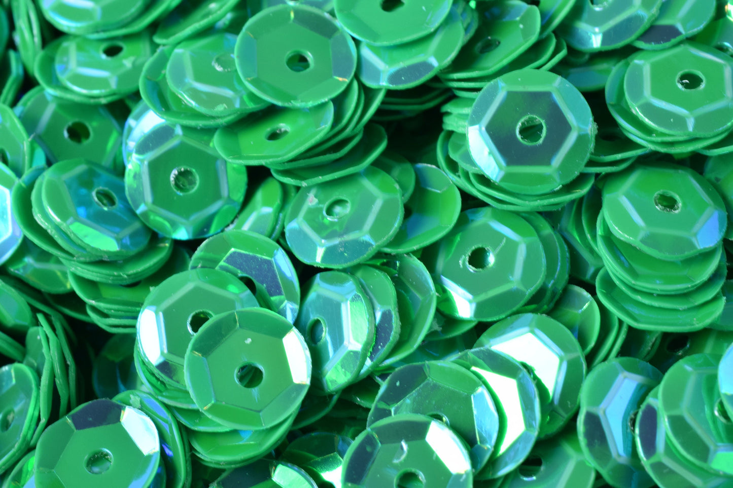 Bright Green Cup Iridescent Sequins: 3/4/6mm Round Paillettes, Shimmer Sheen | 2000pcs, Lightweight, Sewing & Craft Supplies