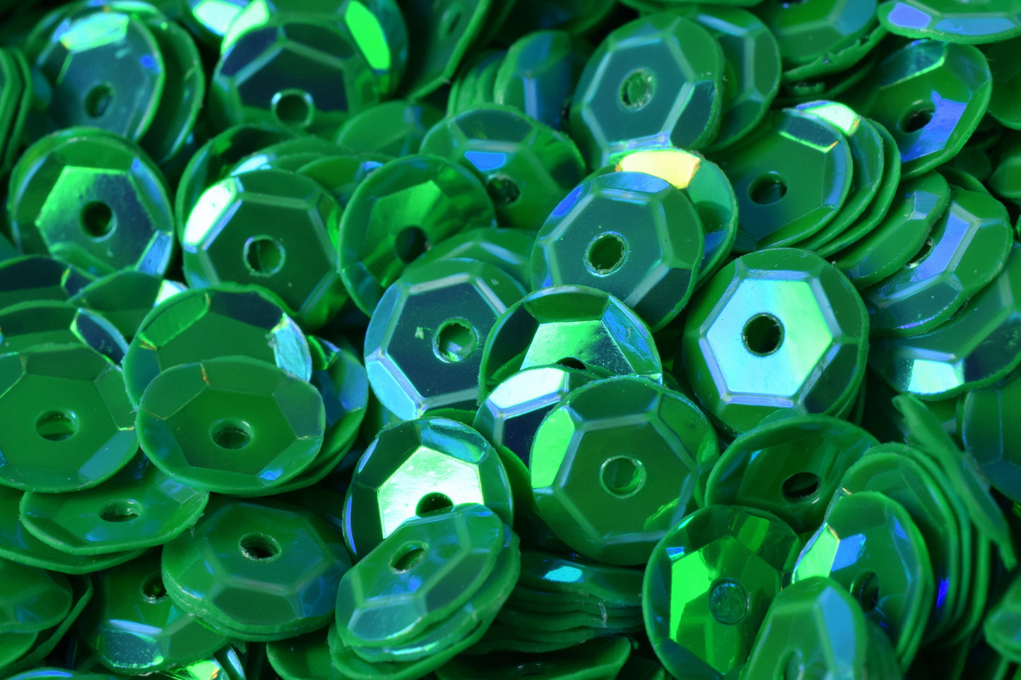 Bright Green Cup Iridescent Sequins: 3/4/6mm Round Paillettes, Shimmer Sheen | 2000pcs, Lightweight, Sewing & Craft Supplies