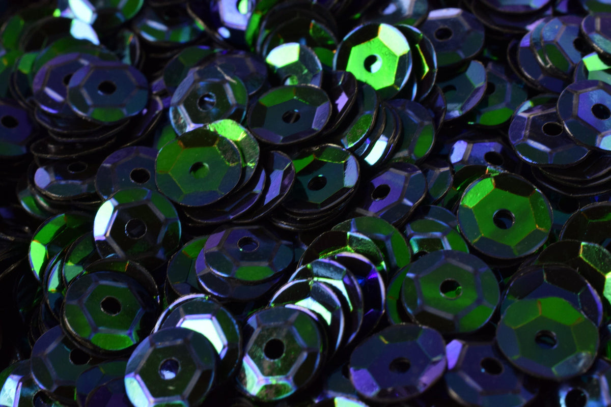 3/4/6mm Dark Blue Green Cup Glossy Iridescent Sequins Sheen Round Sequins/Loose Paillettes,Wholesale Sequins,Shimmering Se...