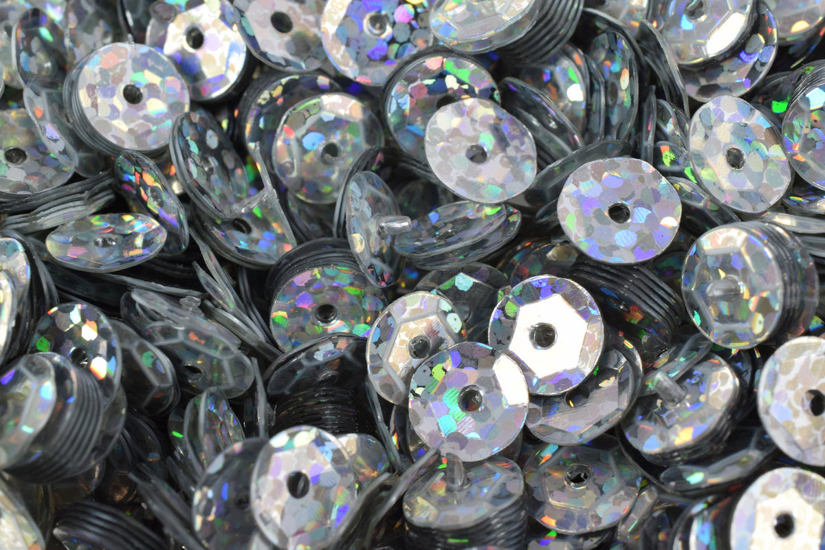 3/4/6mm Silver Sparkle Cup Glossy Iridescent Sequins Sheen Round Sequins/Loose Paillettes,Wholesale Sequins,Shimmering Seq...