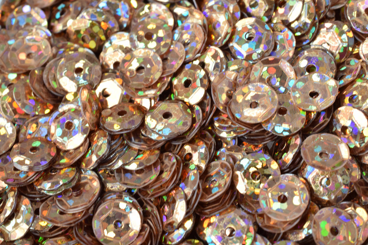 3/4/6mm Light Brown  Cup Glossy Iridescent Sequins Sheen Round Sequins/Loose Paillettes,Wholesale Sequins,Shimmering Sequi...