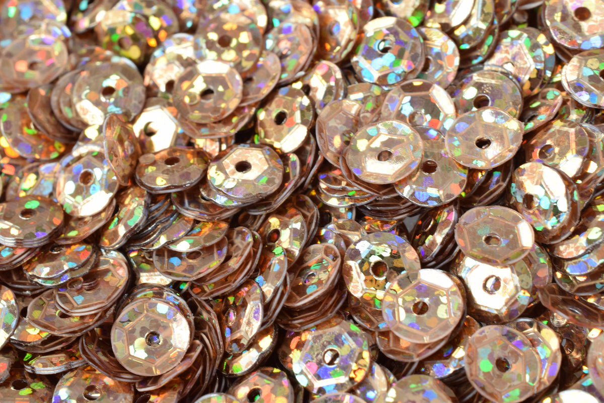 3/4/6mm Light Brown  Cup Glossy Iridescent Sequins Sheen Round Sequins/Loose Paillettes,Wholesale Sequins,Shimmering Sequi...