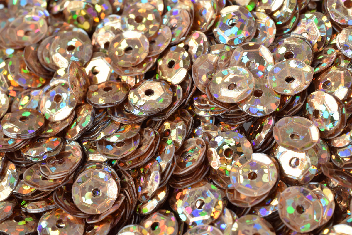 3/4/6mm Light Brown  Cup Glossy Iridescent Sequins Sheen Round Sequins/Loose Paillettes,Wholesale Sequins,Shimmering Sequi...