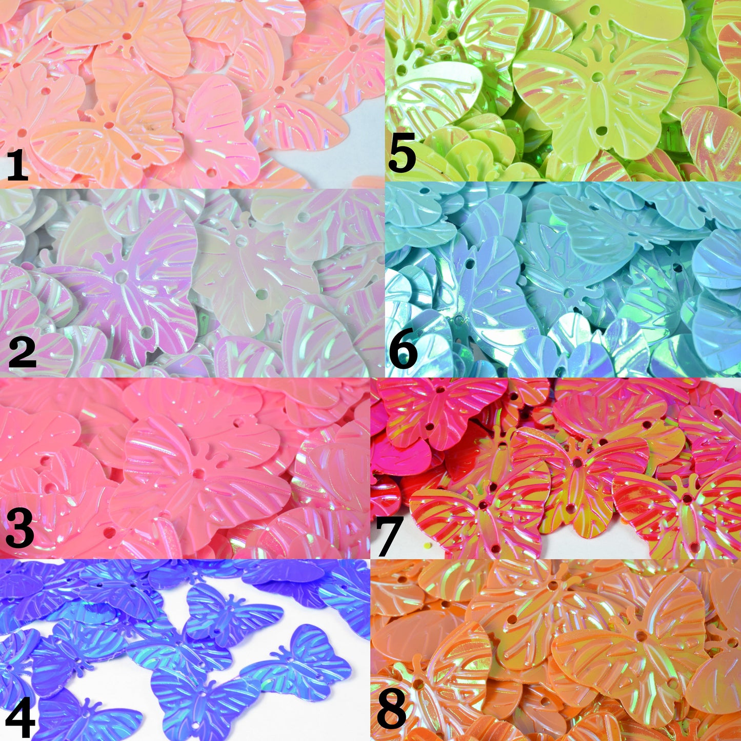 18x23mm Iridescent Multi Tone  Butterfly Shape / Beachy Sequins/Loose Paillettes,Wholesale Shell ,Shimmering Sequin Appare...