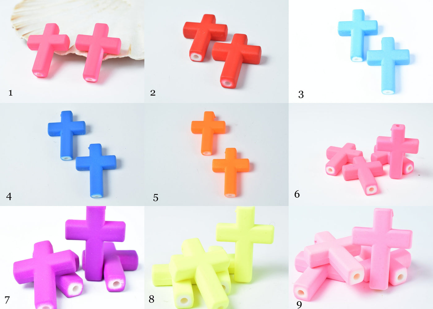 Matte Rubberized Plastic Cross Beads, Plastic Cross Beads,Acrylic Cross Beads,Acrylic Beads,Necklace beads,Rubberized Bead...