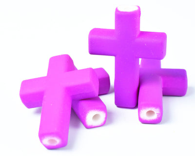 Matte Rubberized Plastic Cross Beads, Plastic Cross Beads,Acrylic Cross Beads,Acrylic Beads,Necklace beads,Rubberized Bead...