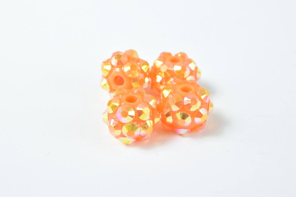 10x8mm Rhinestone Resin Beads, Shamballa, Round Ball Beads, for Macrame Bracelet, Basketball wives Earring 10 Colors set o...