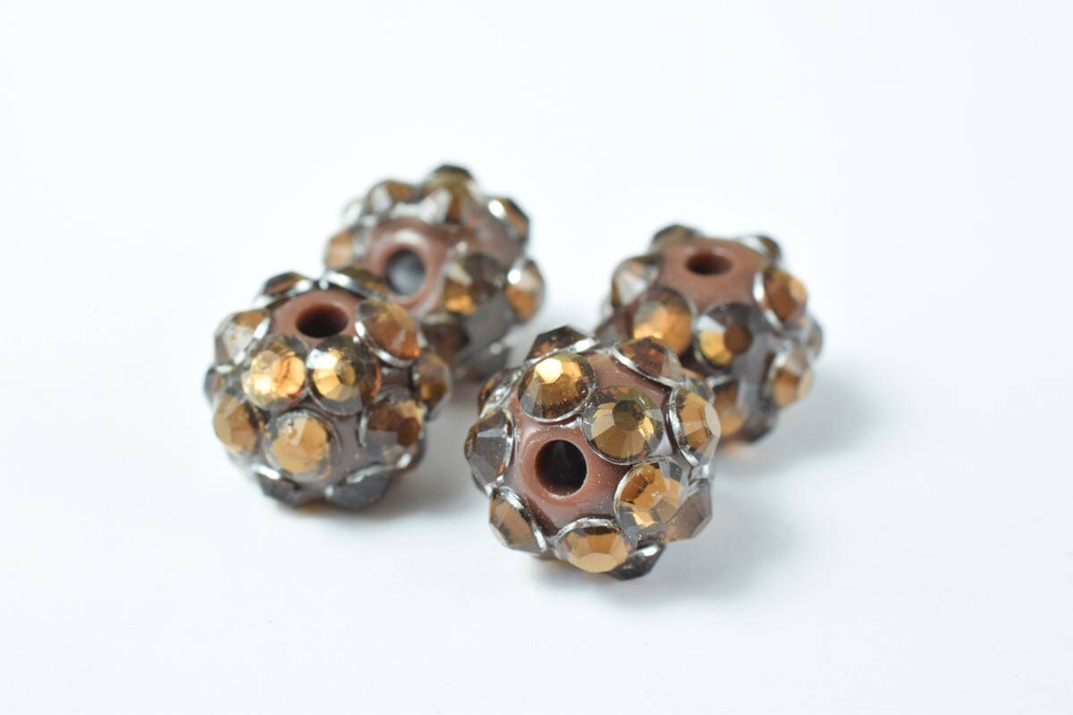 10x8mm Rhinestone Resin Beads, Shamballa, Round Ball Beads, for Macrame Bracelet, Basketball wives Earring 10 Colors set o...