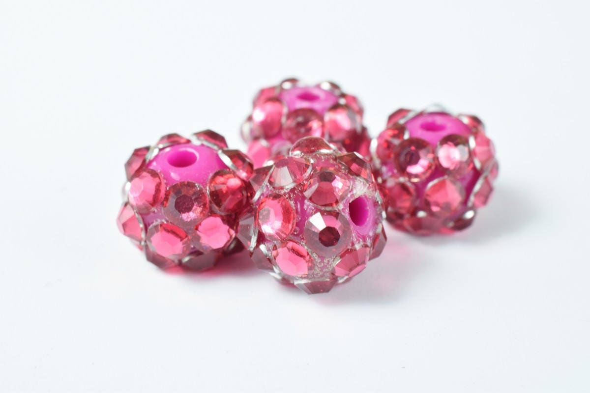 10x8mm Rhinestone Resin Beads, Shamballa, Round Ball Beads, for Macrame Bracelet, Basketball wives Earring 10 Colors set o...