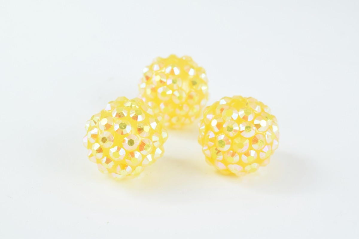 16mm Rhinestone Resin Beads, Shamballa, Round Ball Beads, for Macrame Bracelet, Basketball wives Earring 13 Colors set of...