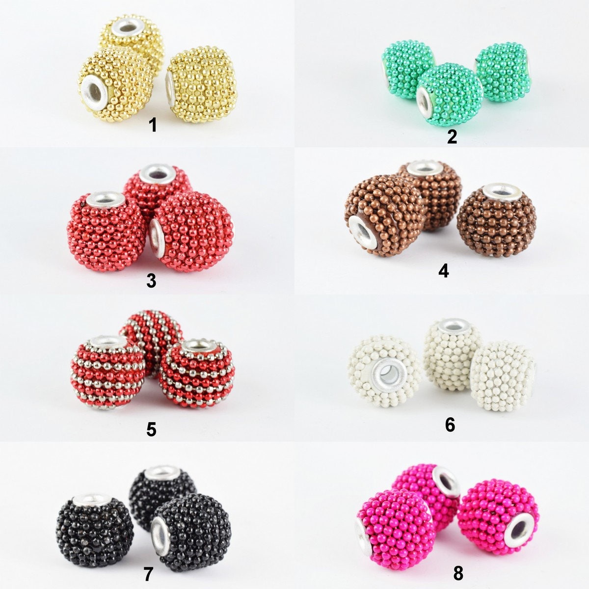 15x13mm Indonesian Clay Beads Handmade Beads 6 PCs, Bohemian Bali Style Jewelry Making Decorative Round Beads jewelry maki...