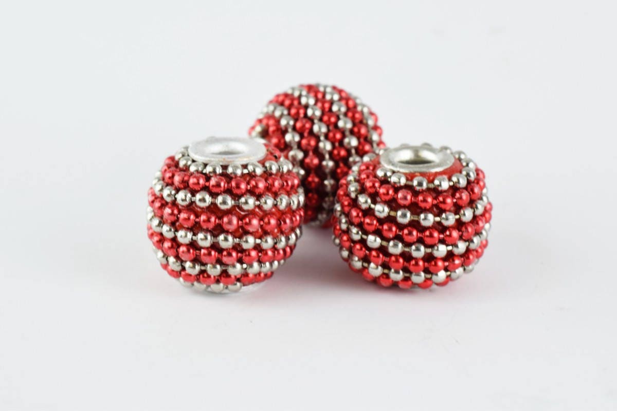 15x13mm Indonesian Clay Beads Handmade Beads 6 PCs, Bohemian Bali Style Jewelry Making Decorative Round Beads jewelry maki...
