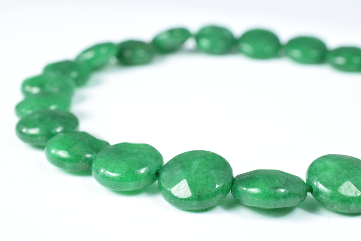 10mm Green Agate Flat Round Gemstone Faceted Beads 1 strand 44 PCs, Natural, healing,chakra, birthstone Jewelry Making,Who...
