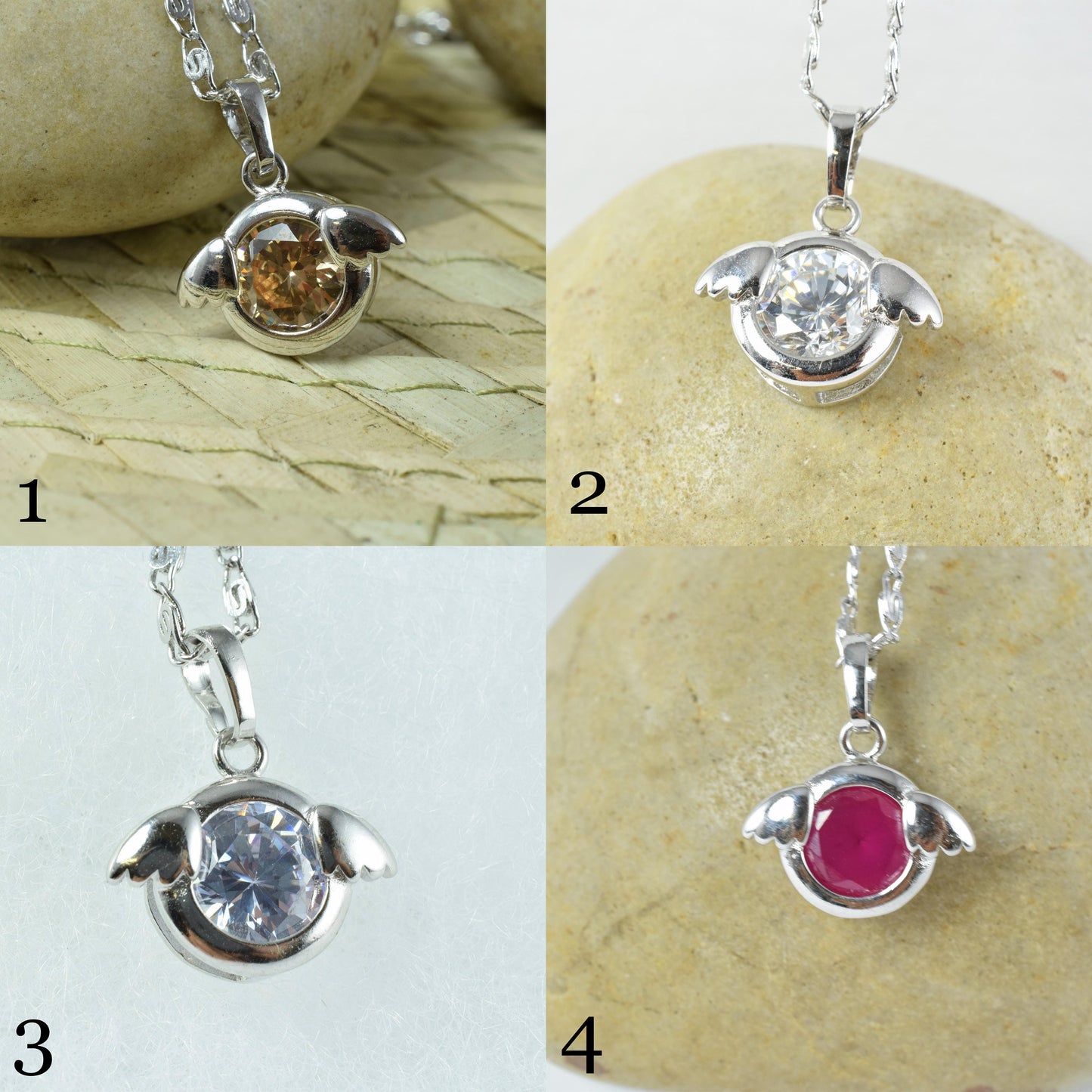16x14mm Sparkly CZ Angel Wings White Gold Rhodium Pendant/Multicolored  Cubic Zirconia/Rhodium Pendant/Wholesale Pendants,...