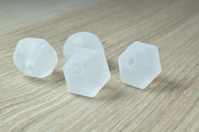 24mm Frosted Matte Clear (50pcs)  Faceted Round Beads Matte Clear/Hexagon Clear Matte Beads, Frosty Matte Beads, Wholesale...