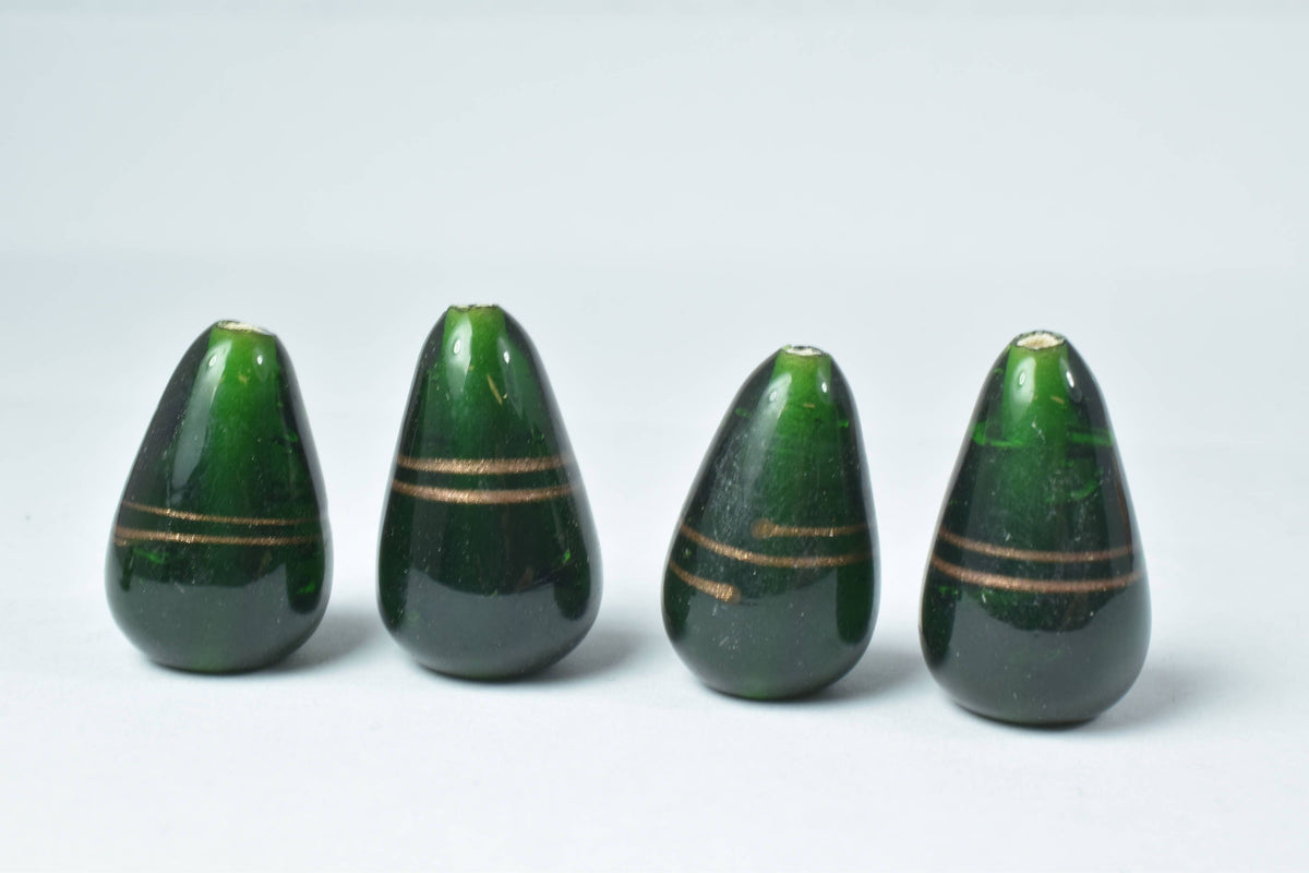 13x20mm Glossy Green Glass Cone Bottom Beads/Green Glass Beads/Sold by 30PCs/Wholesale Glass Beads/Cone beads/Glass Cone B...