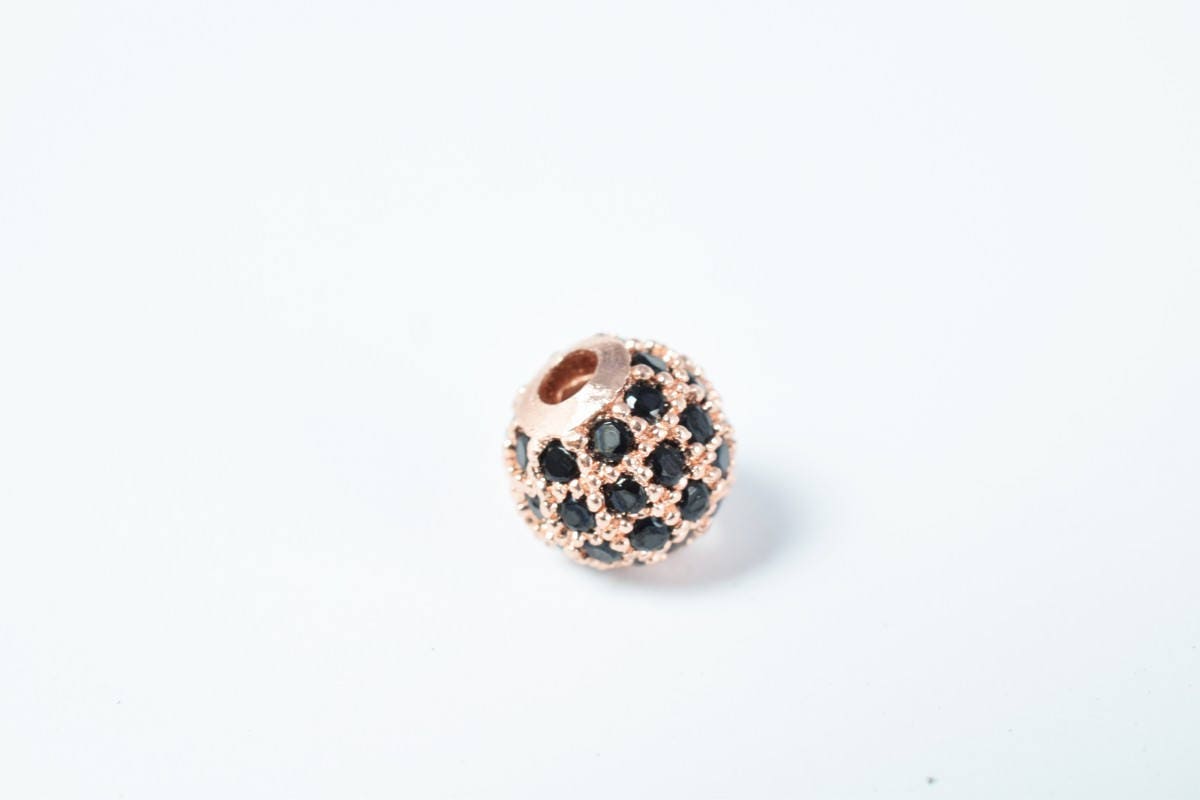 Pave CZ Rhinestone Beads 6mm High Quality 2mm Large Hole Round Bead 4 Colors jewelry making supplies - detail image 5