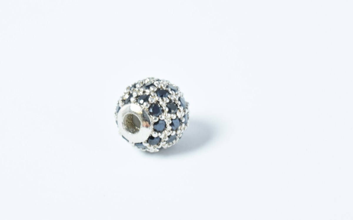 Pave CZ Rhinestone Beads 6mm High Quality 2mm Large Hole Round Bead 4 Colors jewelry making supplies - detail image 3