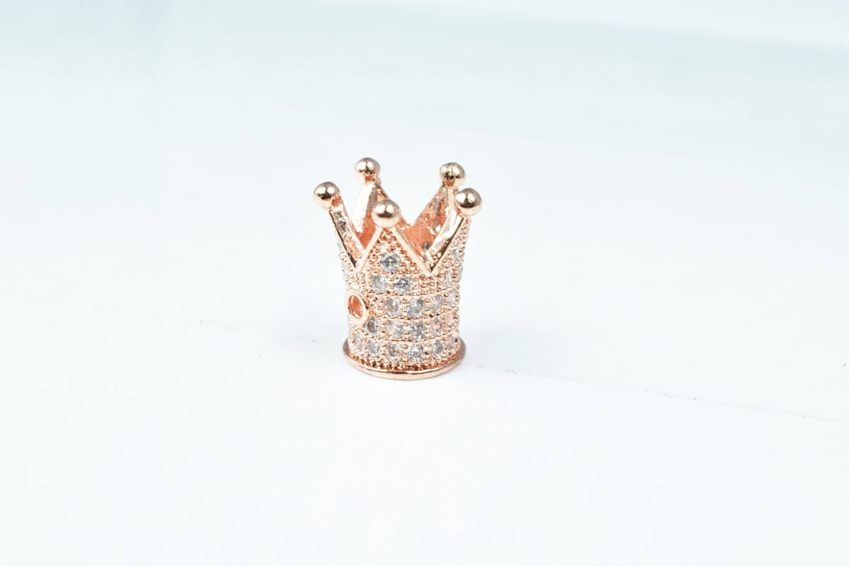 Crown Micro Pave CZ Rhinestone Spacer Beads High Quality 4 Colors jewelry making supplies - detail image 7