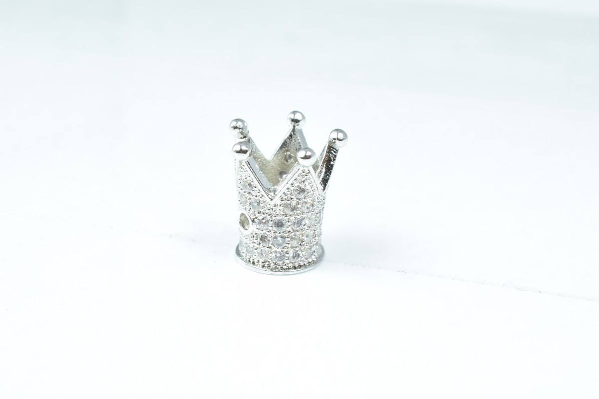Crown Micro Pave CZ Rhinestone Spacer Beads High Quality 4 Colors jewelry making supplies - detail image 9