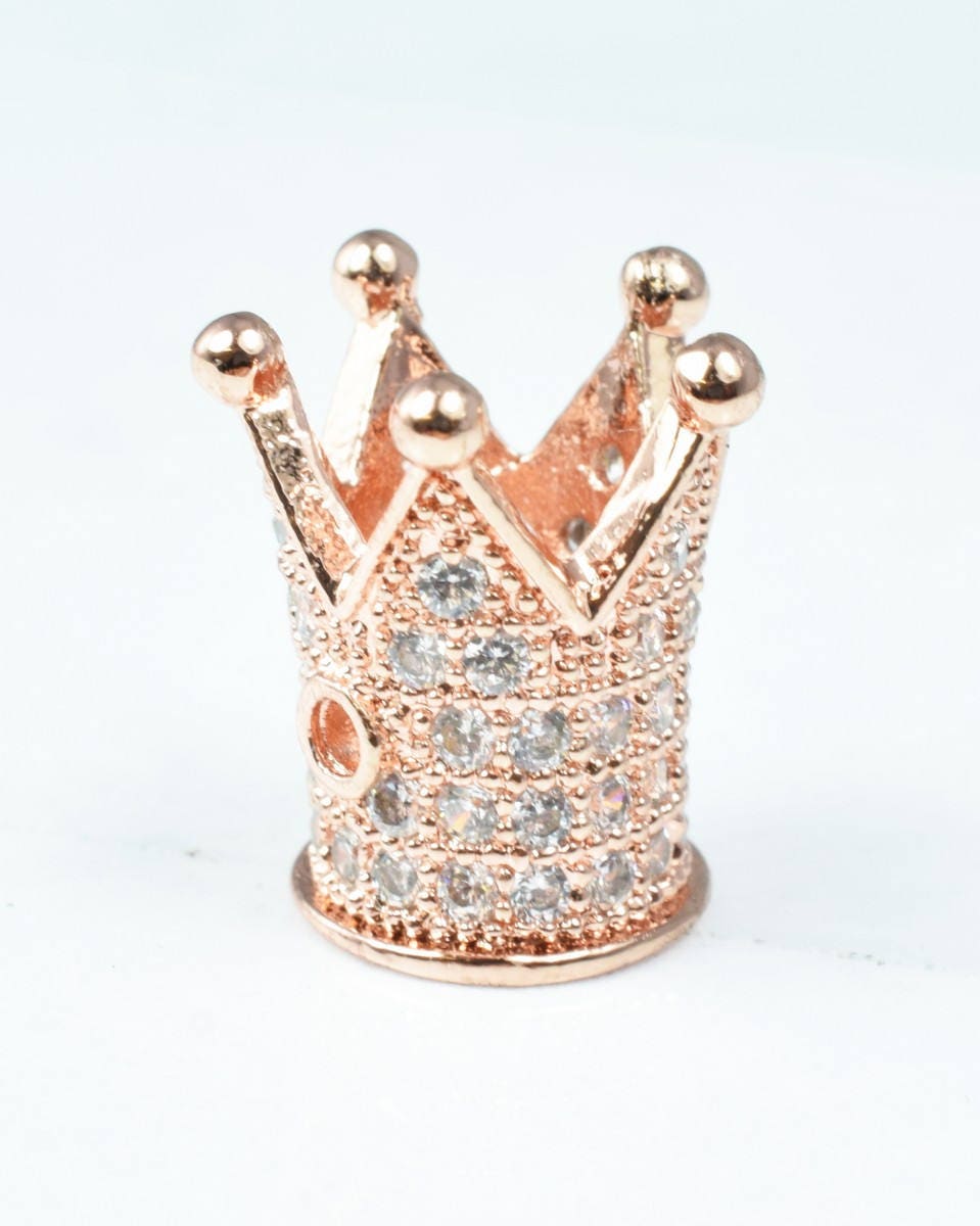 Crown Micro Pave CZ Rhinestone Spacer Beads High Quality 4 Colors jewelry making supplies - detail image 8