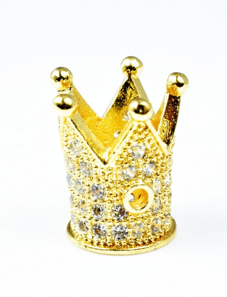 Crown Micro Pave CZ Rhinestone Spacer Beads High Quality 4 Colors jewelry making supplies - detail image 5