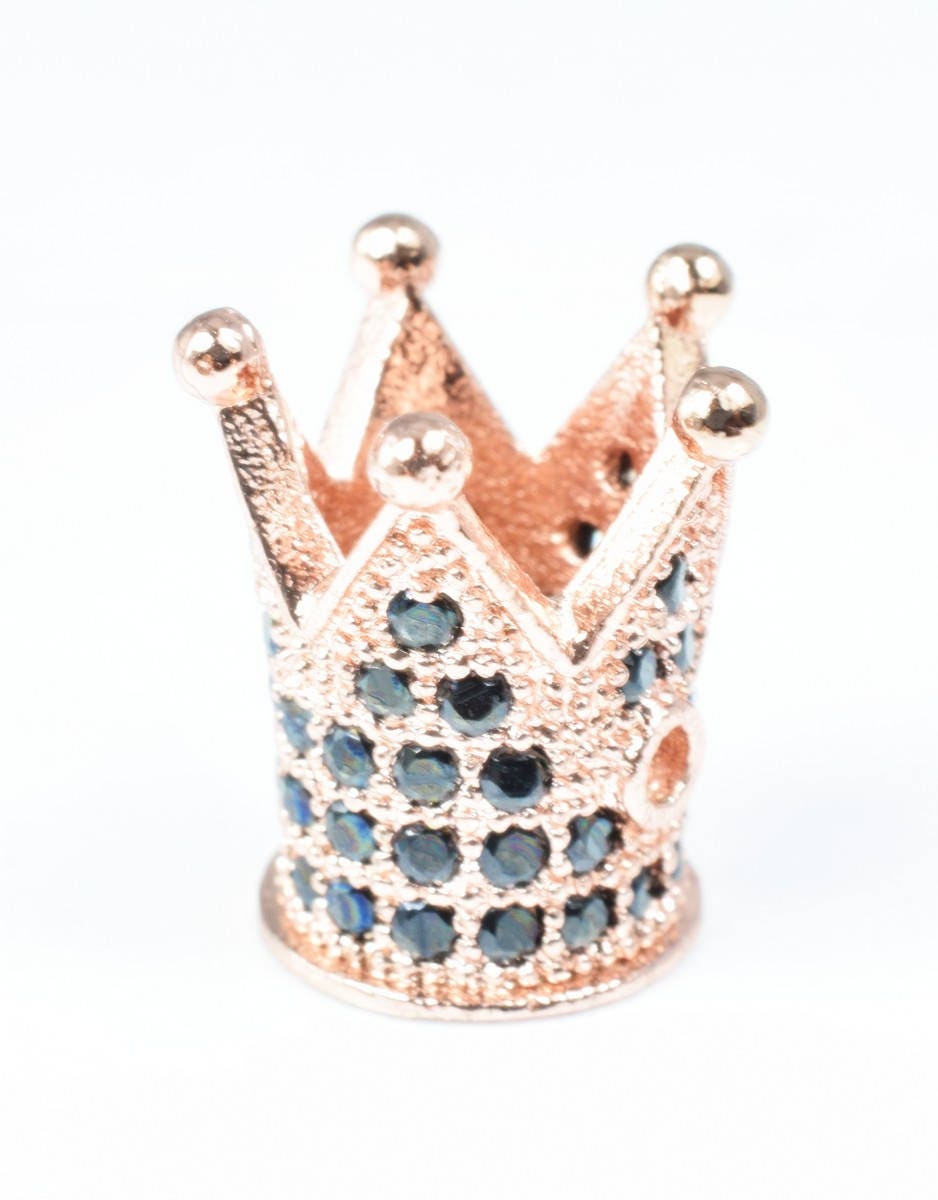 Crown Micro Pave CZ Rhinestone Spacer Beads High Quality 4 Colors jewelry making supplies - detail image 7