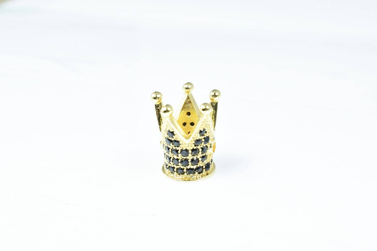 Crown Micro Pave CZ Rhinestone Spacer Beads High Quality 4 Colors jewelry making supplies - detail image 3