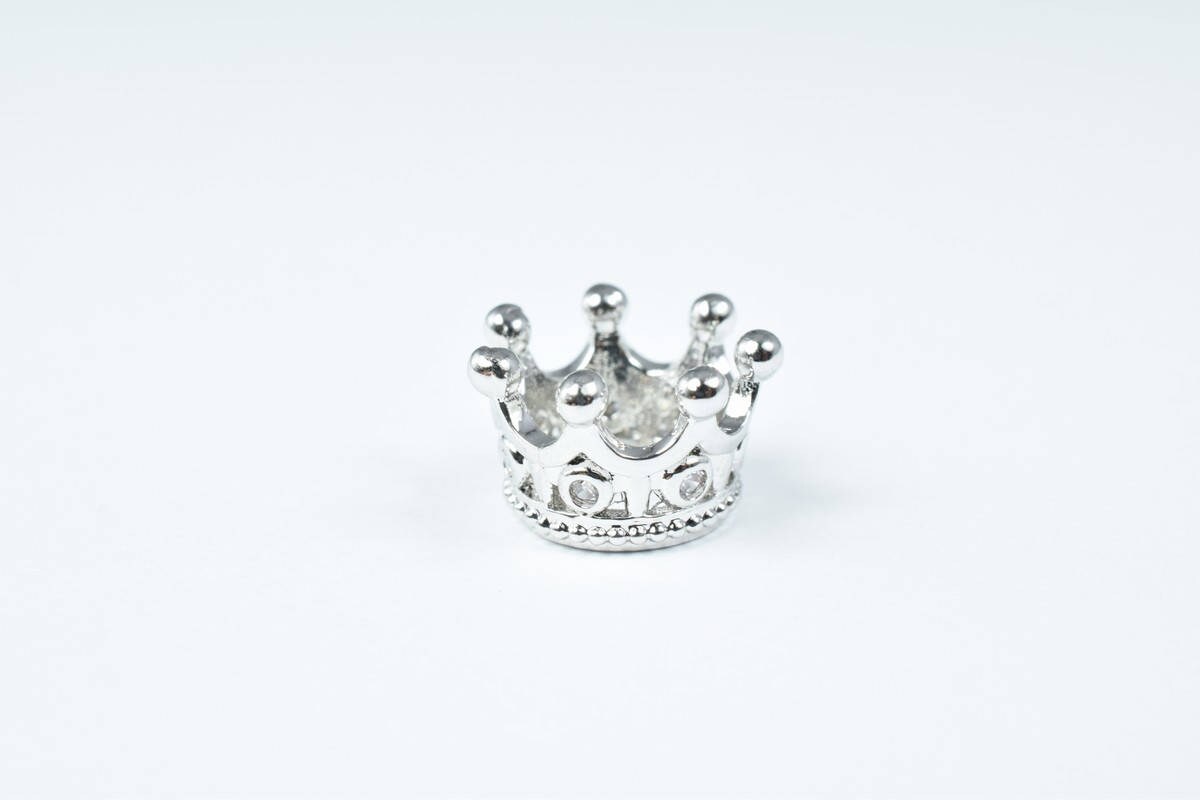 Crown Micro Pave CZ Rhinestone Spacer Beads High Quality 3 Colors jewelry making supplies - detail image 3