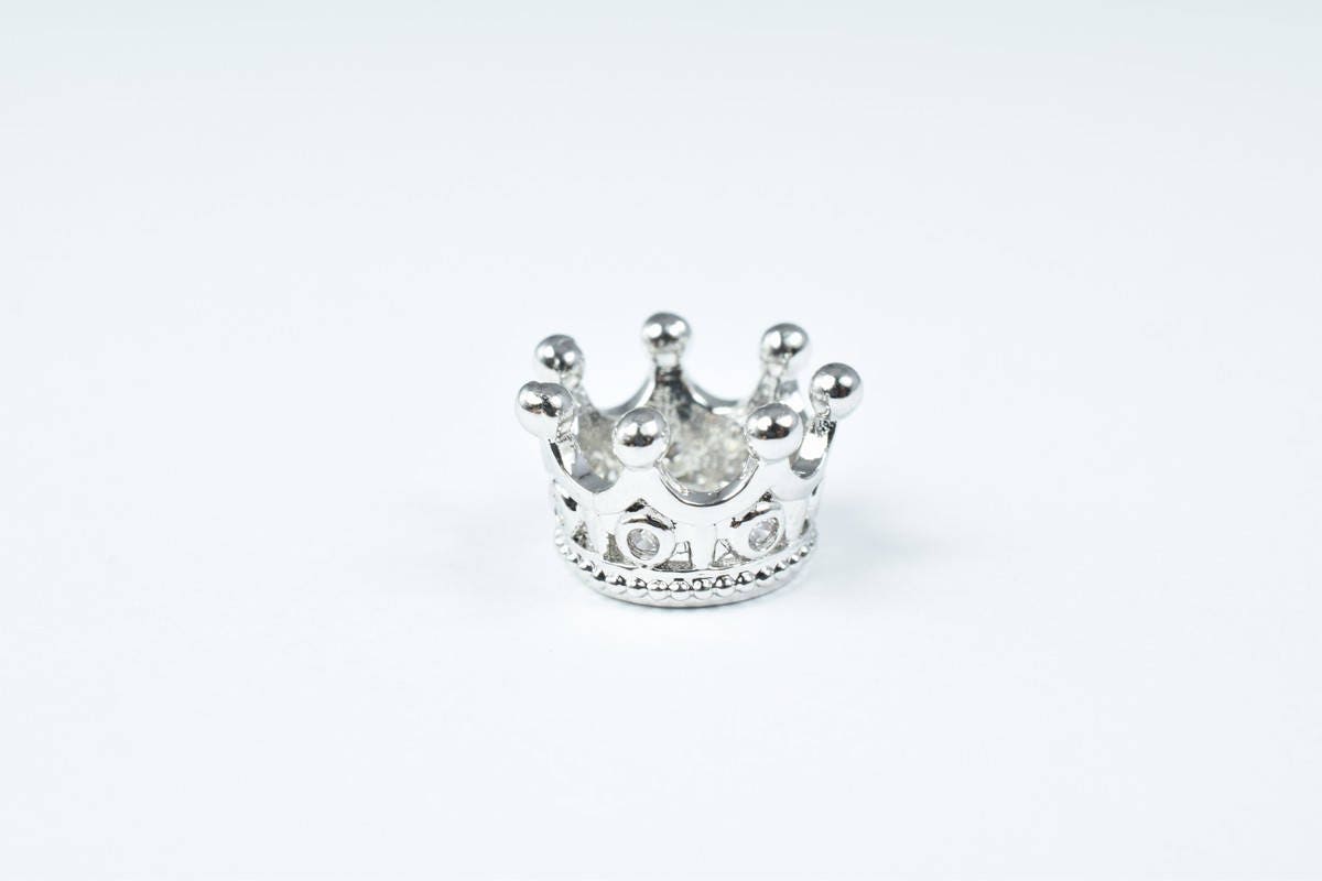 Crown Micro Pave CZ Rhinestone Spacer Beads High Quality 3 Colors jewelry making supplies - detail image 6