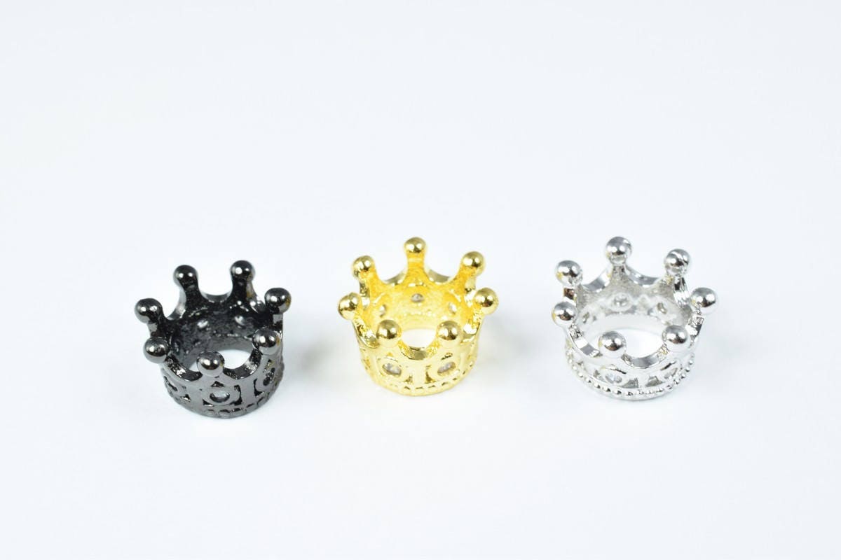 Crown Micro Pave CZ Rhinestone Spacer Beads High Quality 3 Colors jewelry making supplies - detail image 10