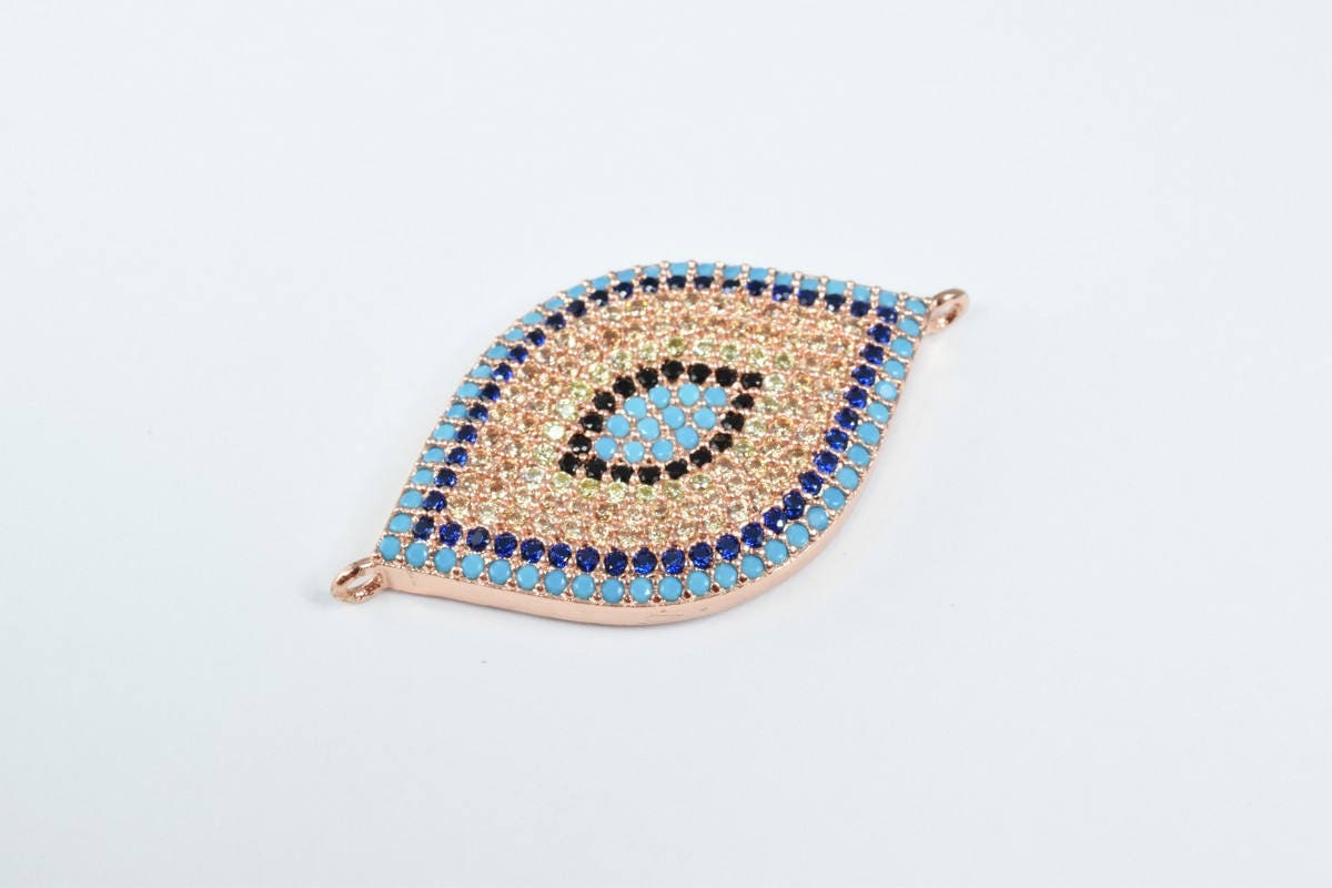 Marquise Shape Eye Micro Pave CZ Rhinestone Spacer Beads High Quality 4 Colors jewelry making supplies - detail image 2