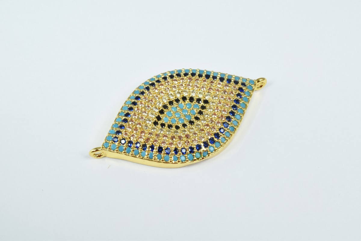 Marquise Shape Eye Micro Pave CZ Rhinestone Spacer Beads High Quality 4 Colors jewelry making supplies - detail image 3