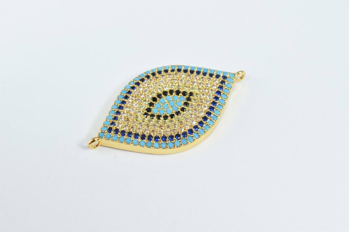 Marquise Shape Eye Micro Pave CZ Rhinestone Spacer Beads High Quality 4 Colors jewelry making supplies - detail image 5