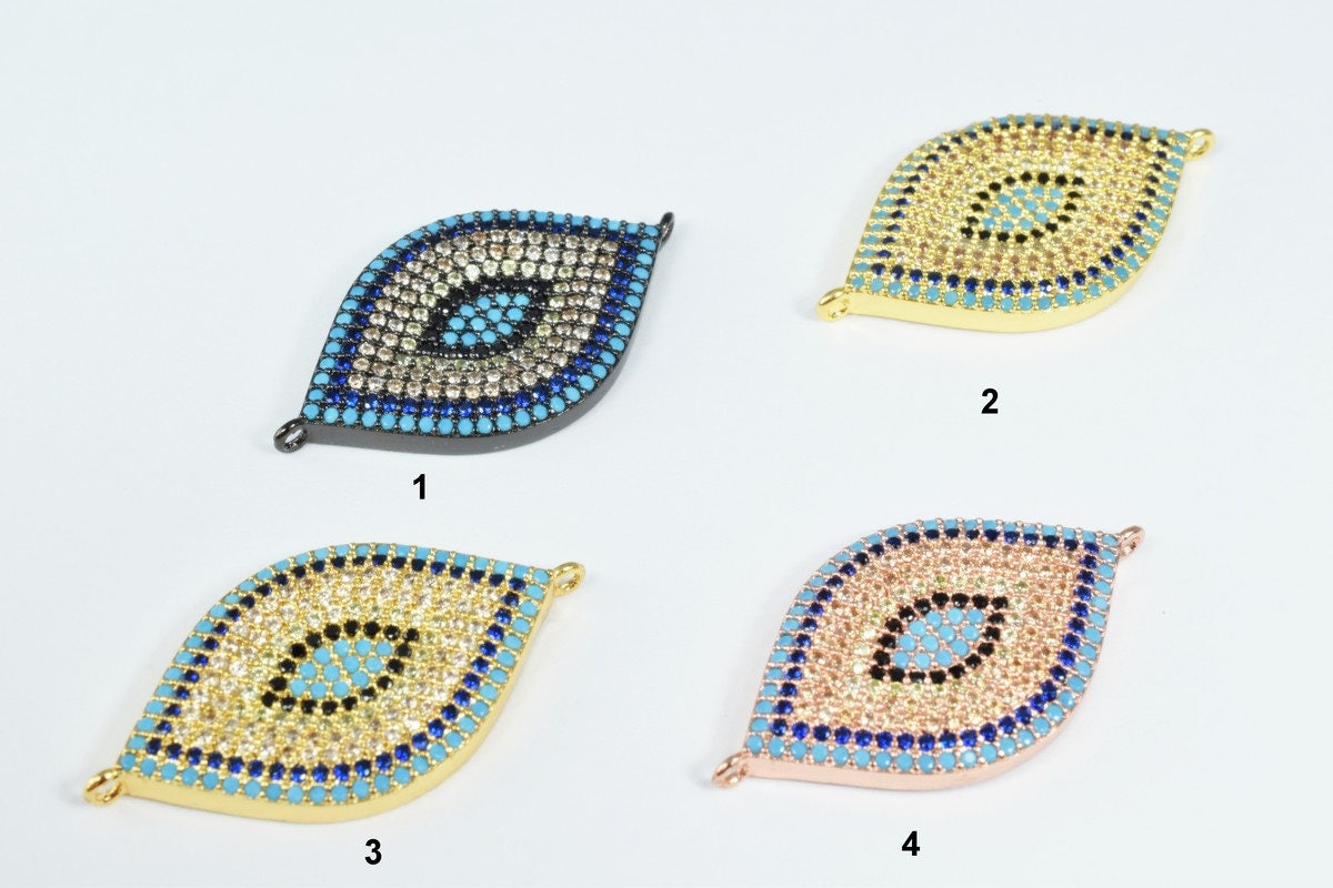 Marquise Shape Eye Micro Pave CZ Rhinestone Spacer Beads High Quality 4 Colors jewelry making supplies - detail image 6