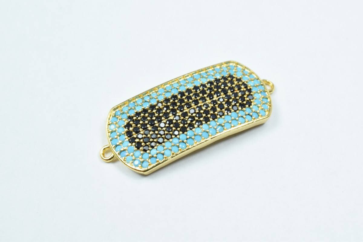 Micro Pave CZ Rhinestone Connector Beads High Quality Horizontal Hole 3 Colors jewelry making supplies - detail image 6