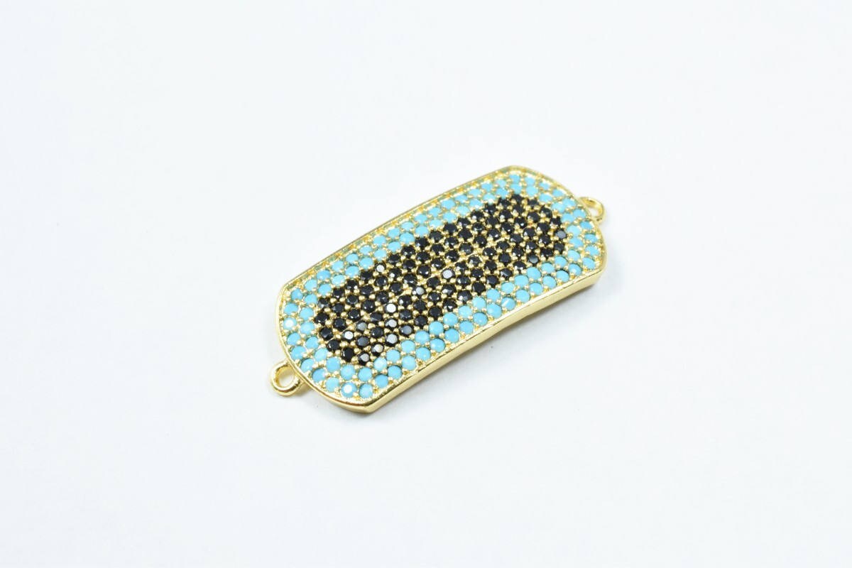 Micro Pave CZ Rhinestone Connector Beads High Quality Horizontal Hole 3 Colors jewelry making supplies - detail image 5