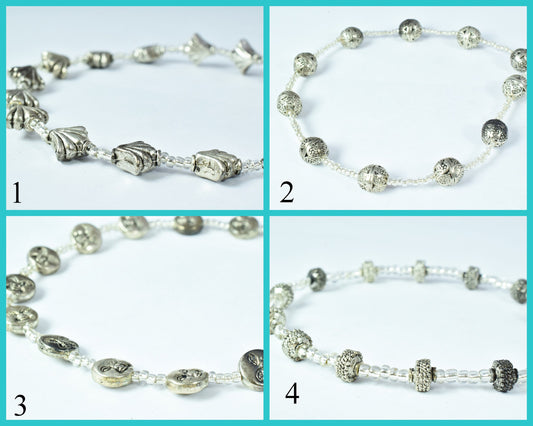 15" inch strand Metal Alloy Beads various shapes, Craft Supplies, Tools,Whoelsale Beads, Bead,Antique Silver, Style,Metal...