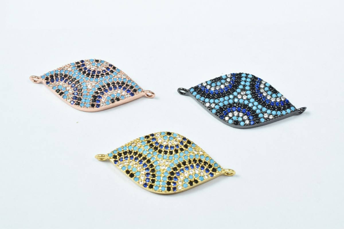Marquise Shape Eye Micro Pave CZ Rhinestone Spacer Beads High Quality 3 Colors jewelry making supplies