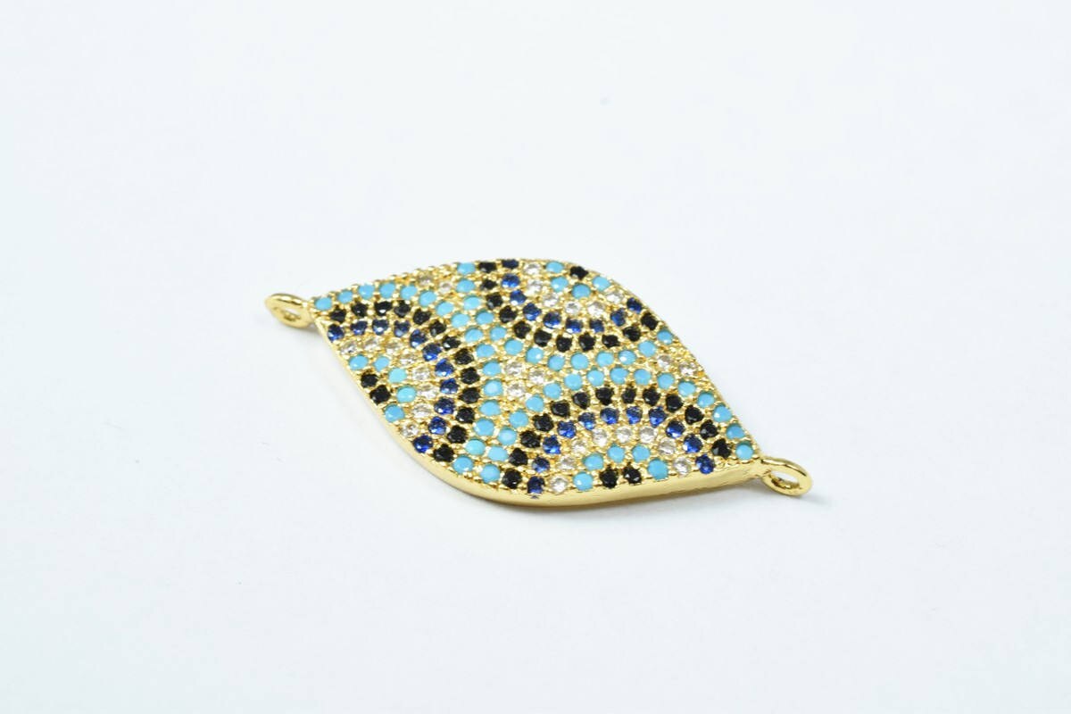 Marquise Shape Eye Micro Pave CZ Rhinestone Spacer Beads High Quality 3 Colors jewelry making supplies - detail image 3