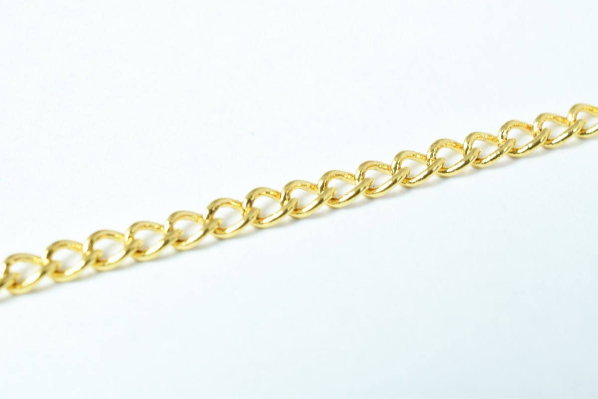 18K Gold Plated* tarnish resistant Cable Chain, Link Chain GFC068 Sold by Foot For Jewelry Making jewelry making supplies...