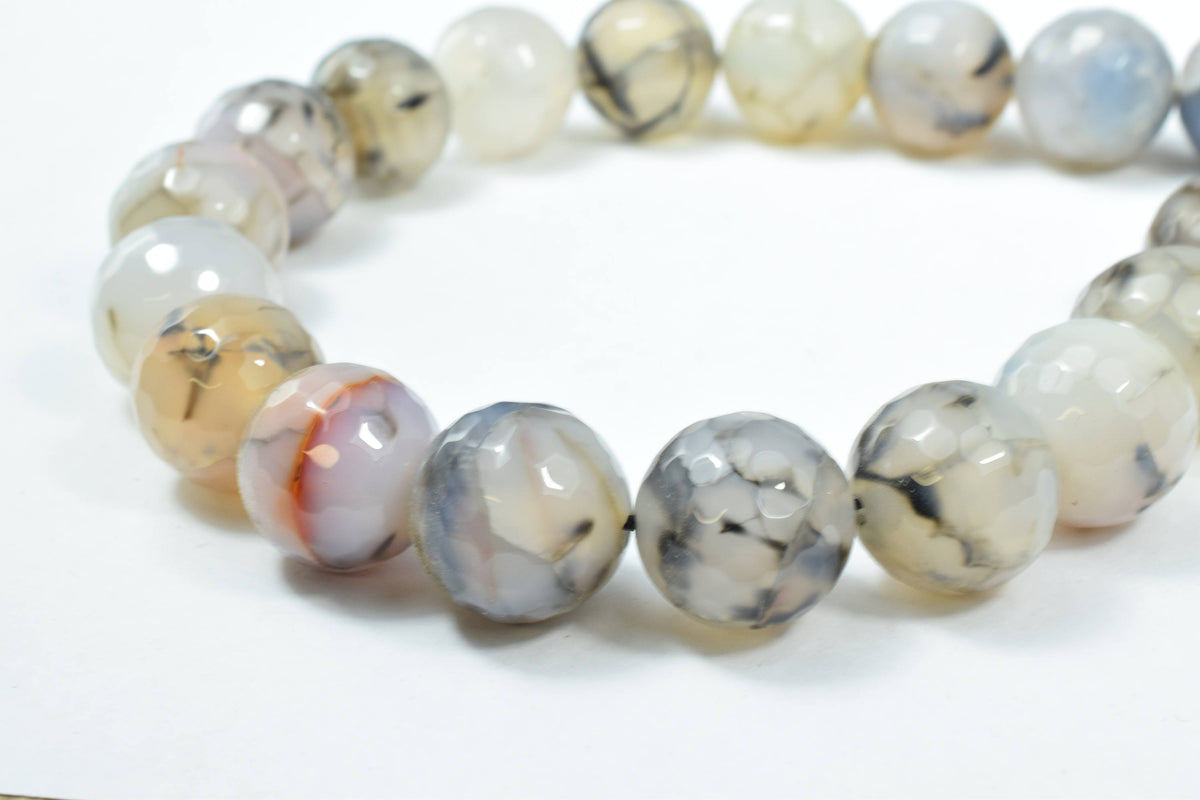 14mm Tonal Gray Crazy, Lace Agate Round Stone Beads, Sold by 1 strand of 15pcs, 2mm, 165.0grams/pk,Lace Gray Agate, Round...