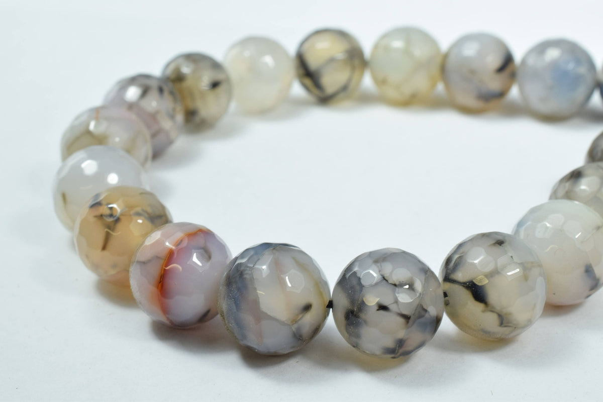 14mm Tonal Gray Crazy, Lace Agate Round Stone Beads, Sold by 1 strand of 15pcs, 2mm, 165.0grams/pk,Lace Gray Agate, Round...