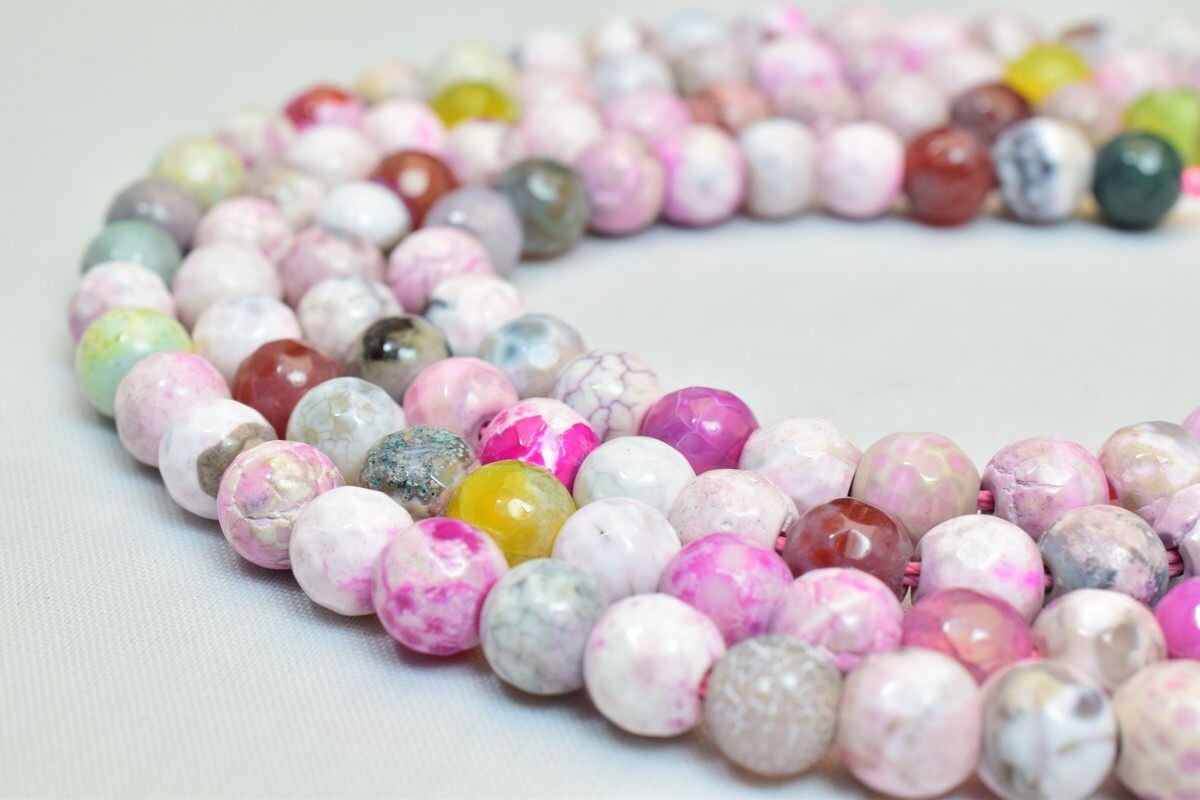 Natural Agate Gemstone Beads Faceted Round Beads 6mm Natural Stones Beads Healing chakra stones Jewelry Making Item# 78922...