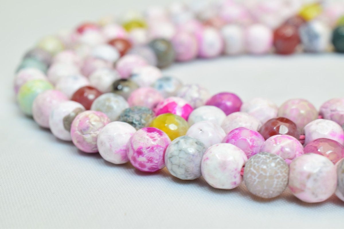 Natural Agate Gemstone Beads Faceted Round Beads 6mm Natural Stones Beads Healing chakra stones Jewelry Making Item# 78922...