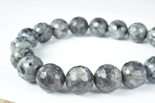 12mm/14mm Faceted Labradorite Natural Gemstones/Shades of Black/Grey/Craft Supplies/Beads/Gems Cabochons/Beads/Focal beads...
