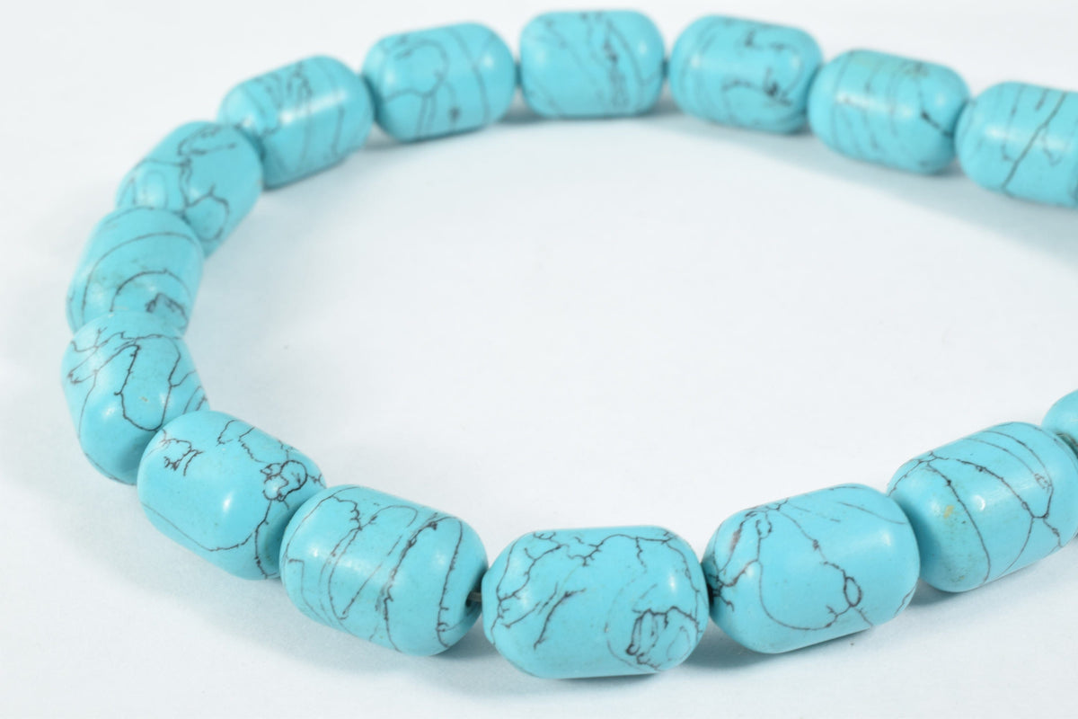11x15mm Howlite Stone Tube Beads, Sold by 1 strand of 21pcs,Craft Supplies,Tools  Beads,Gems,Cabochons,Beads,Blue  Stone,B...