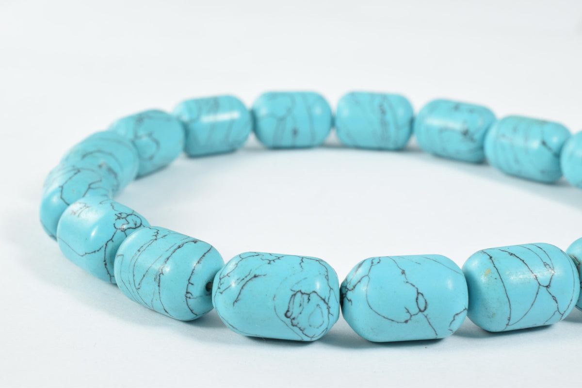 11x15mm Howlite Stone Tube Beads, Sold by 1 strand of 21pcs,Craft Supplies,Tools  Beads,Gems,Cabochons,Beads,Blue  Stone,B...